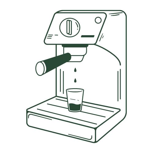 An image of espresso machine. Which is the most common under-pressure brewing method.