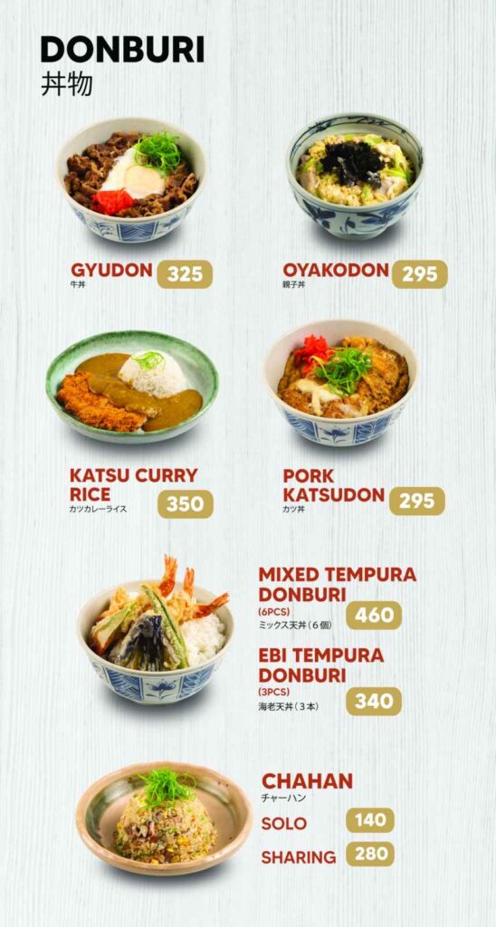 an image of Zenzen Japanese food hall menu