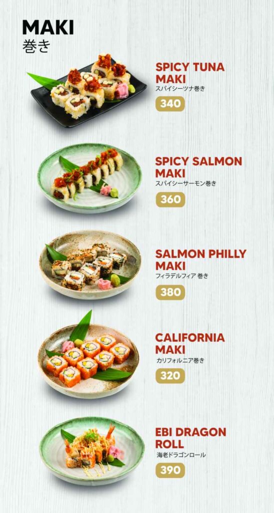 an image of Zenzen Japanese food hall menu