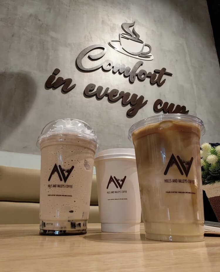 an image of hills and valleys coffee drinks