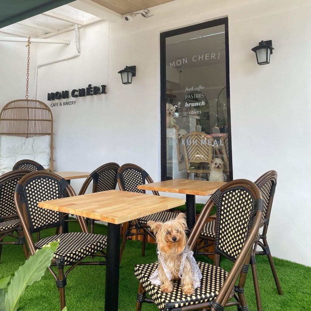 an image of Moncheri cafe with dogs